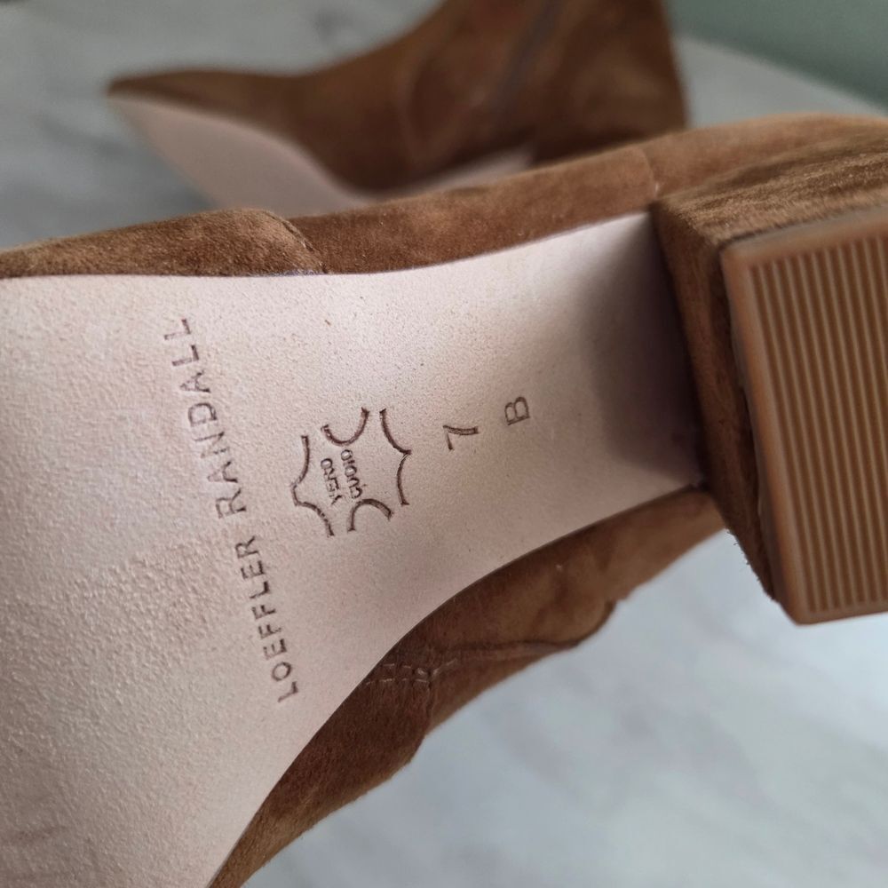 Loeffler Randall Suede Isla Brown Heeled Ankle Bootie - Picture 7 of 12